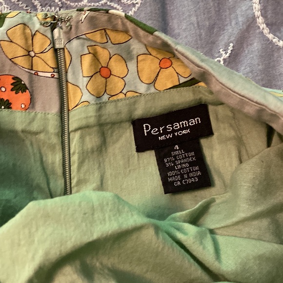 Green patterned size 4 Persaman A line skirt - Picture 2 of 3